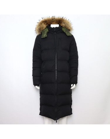 [중고명품] 무스너클 블랙 후드 퍼 롱 패딩 점퍼 사이즈 106CM 152898809