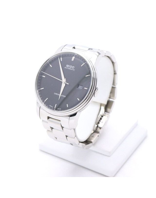 미도 [중고명품] [중고명품] 미도 BARONCELLI 바론첼리 블랙 다이얼 39MM 오토매틱 스틸 남성 시계 152888585 착용컷
