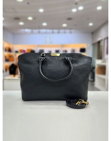[중고명품] 버버리 블랙 그레인 레더 듀스버리 토트백 3928330 160747150