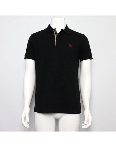 [중고명품] 버버리 블랙 코튼 레드로고 히든체크 반팔 티셔츠 사이즈 75cm 160838625