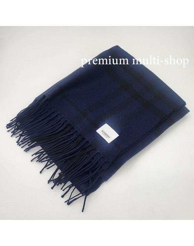 버버리 [명품] 버버리 체크 울 머플러 NAVY 148267456 착용컷