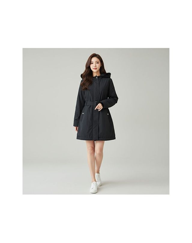 버버리 [명품] 버버리 포르토벨로 후드 야상코트 블랙 8006121 57944488 착용컷