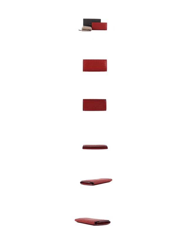 보테가 베네타 [중고명품] [중고명품] 보테가베네타 여성 인트레치아토 레더 장지갑 레드 161721142 착용컷