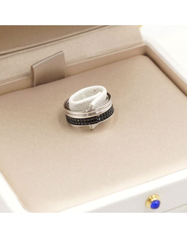 부쉐론 [중고명품] [중고명품] 부쉐론 18K 화이트골드 콰트로 블랙 에디션 라지 웨딩링 반지 11호 152316675 착용컷