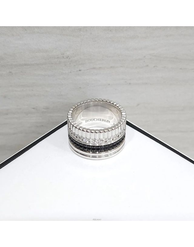 부쉐론 [중고명품] [중고명품] 부쉐론 다이아 콰트로 블랙 에디션 라지링 50호 158490024 착용컷