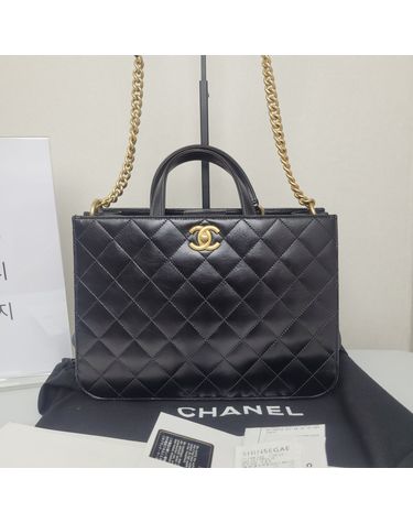 [중고명품] 샤넬 카프스킨 블랙 2WAY 토트백 사이즈 30cm 154856449
