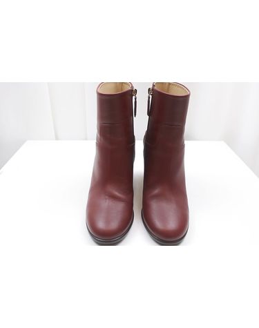 샤넬 [중고명품] 샤넬 버건디 레더 CC 앵클 부츠 힐 사이즈 37 72582189