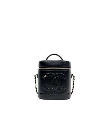 [중고명품] 샤넬 블랙 램스킨 빅 CC 베니티백 사이즈 14.5cm x 16cm x 12cm 160072878
