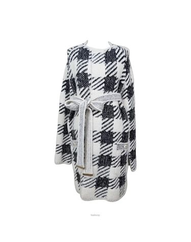 [중고명품] 샤넬 캐시미어 롱 가디건 화이트/블랙 사이즈 36 155237141