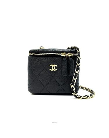 [중고명품] 샤넬 클래식 램스킨 베니티백 블랙 금장 AP2195 Y33352 C3906 151516906