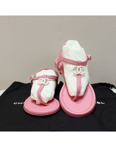 [중고명품] 샤넬 핑크 조리 샌들 사이즈 230mm 158786352