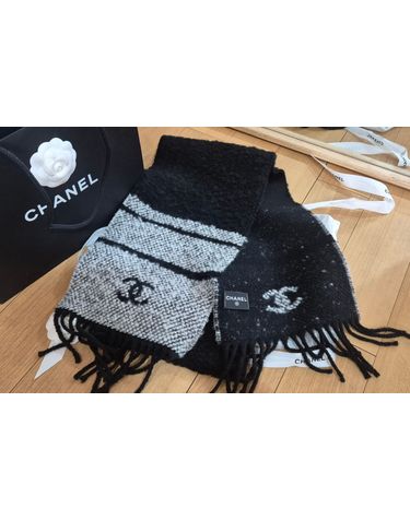 [명품] 샤넬 목도리 블랙 머플러 스카프 160683519