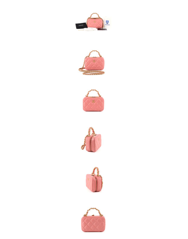 샤넬 [중고명품] [중고명품] 샤넬 [중고명품다올] 탑핸들 체인 코스메틱 베니티 케이스백 핑크 내장칩 AP3011 161065870 착용컷