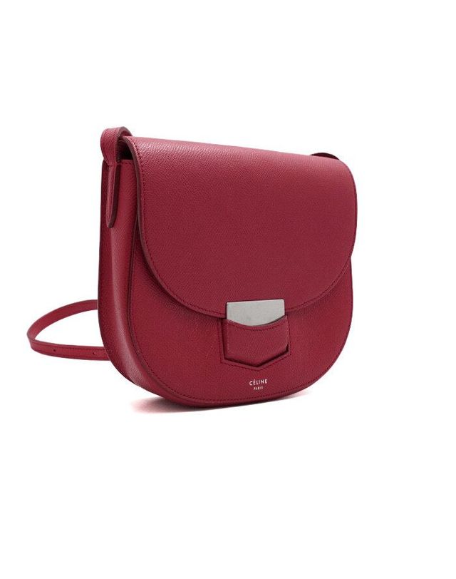 셀린느 [중고명품] [중고명품] 셀린느 레드 레더 은장 트로터 스몰 크로스백 159646395 착용컷