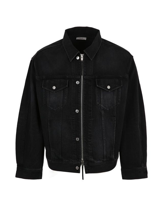 셀린느 [명품] 셀린느 남성 코튼 데님 트러커 자켓 블랙 RV14T932F GDN6 154772093 착용컷