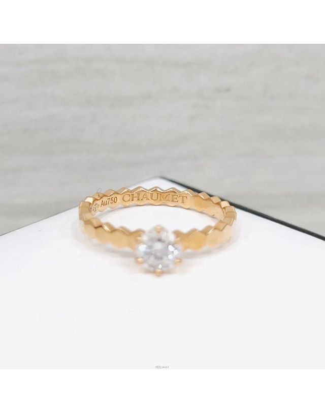 쇼메 [중고명품] [중고명품] 쇼메 18K 핑크골드 비 드 솔리테어 링 161800372 착용컷