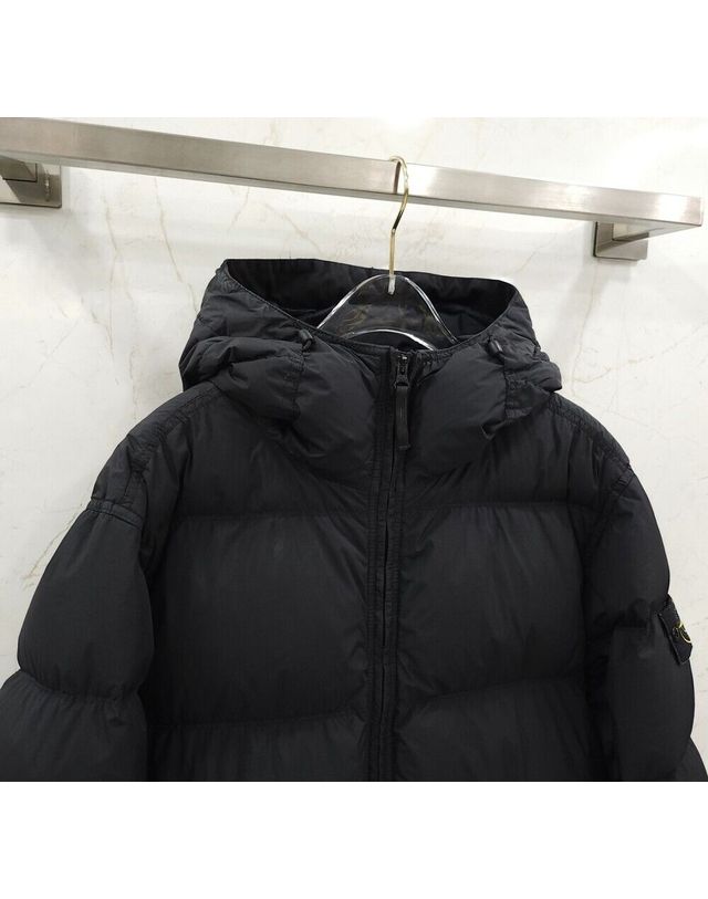스톤아일랜드 [중고명품] [중고명품] 스톤아일랜드 크링클랩스 패딩 블랙 사이즈 M 154866018 착용컷
