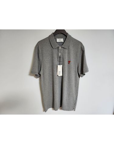 [중고명품] 아미 하트 스몰 로고 카라 티셔츠 헤더 그레이 E22HPL001 760 055 78002193