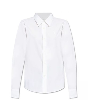 아미 [명품] 아미 여성 포플린 드 코르 클래식 셔츠 하트 로고 화이트 FSH061 CO0097 100 157617564