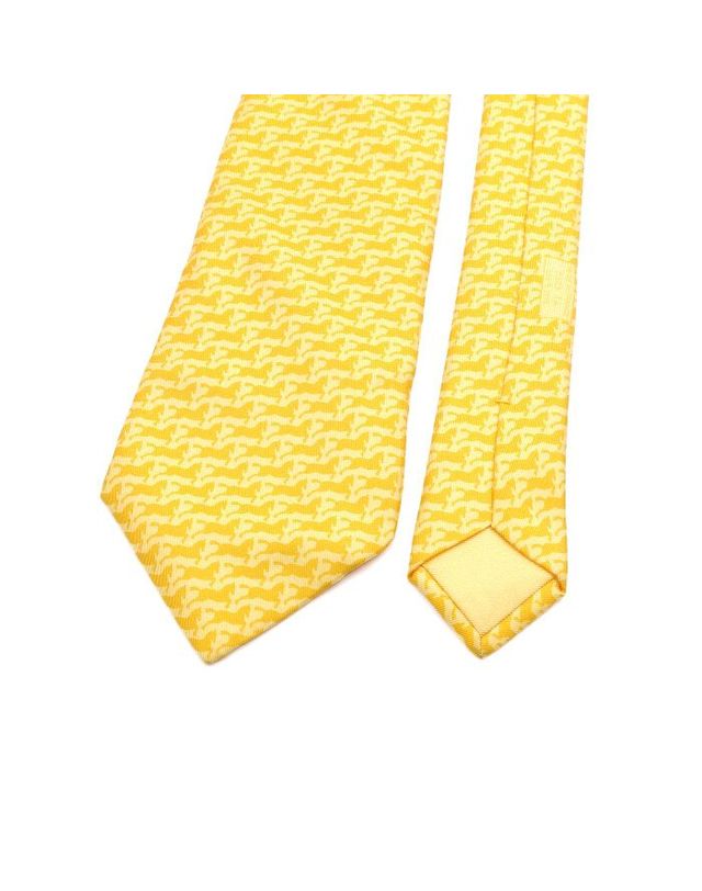 에르메스 [중고명품] [중고명품] 에르메스 100% 실크 옐로우 넥타이 가로 9cm 세로 152cm 152318857 착용컷