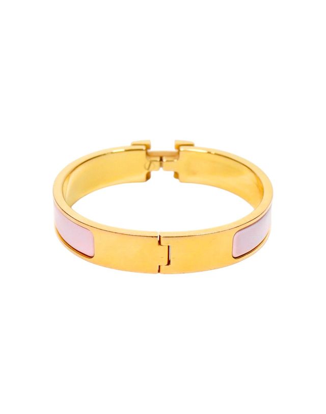 에르메스 [중고명품] [중고명품] 에르메스 핑크 클릭아슈 팔찌 둘레 16cm 162766273 착용컷