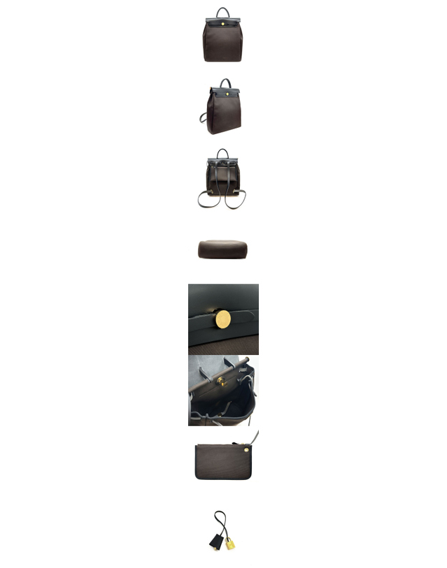에르메스 [중고명품] [중고명품] 에르메스 중고 NEW ZIP 에르 백팩 브라운 블랙 (Z) B1103K021 162886663 착용컷