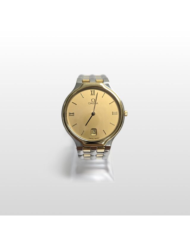 오메가 [중고명품] [중고명품] 오메가 드빌 데이트 18K 콤비 쿼츠 시계 32mm 153720097 착용컷