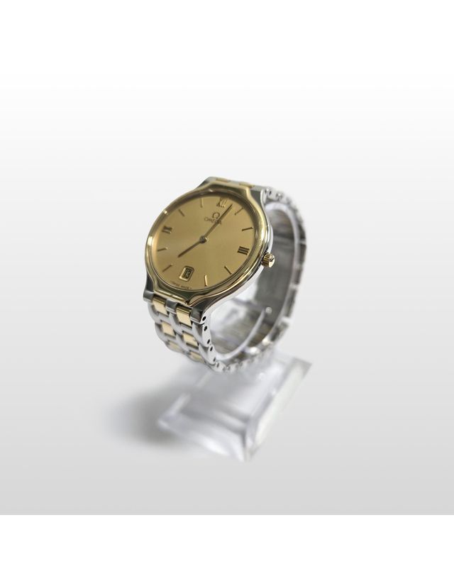 오메가 [중고명품] [중고명품] 오메가 드빌 데이트 18K 콤비 쿼츠 시계 32mm 153720097 착용컷