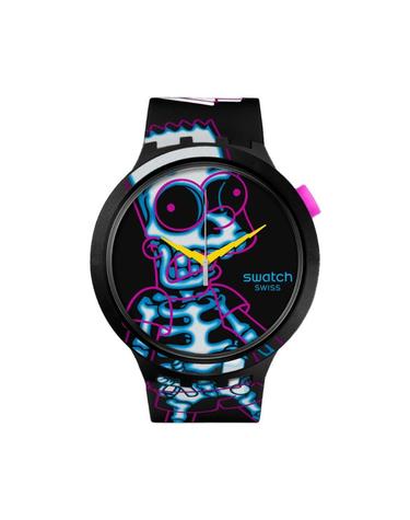 [해외직구] 스와치 x 더 심슨 아이 카룸부 47mm 쿼츠 블랙 SB01Z105