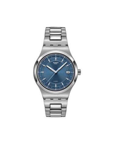 [해외직구] 스와치 쉬머 앳 더스크 42mm 오토 실버 블루 YIS435G