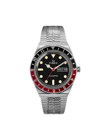 [해외직구] 타이맥스 Q 리이슈 38mm 스테인리스 스틸 블랙 레드 TW2U61300