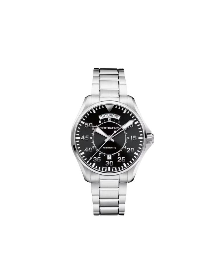 Hamilton [해외직구] 해밀턴 카키 에비에이션 파일럿 데이 데이트 오토 42mm 스테인리스 스틸 블랙  H64615135