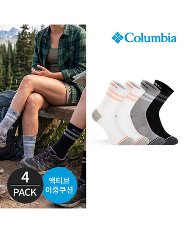 컬럼비아 여성 쿠션 넥앞선 등산 중목양말 4P_MX