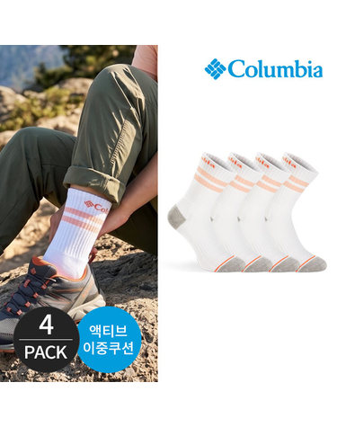 컬럼비아 여성 쿠션 넥앞선 등산 중목양말 4P_IV