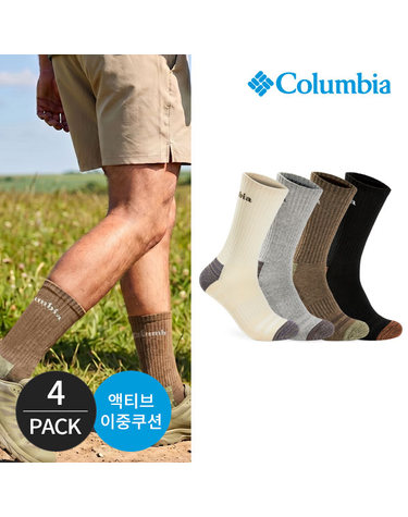 컬럼비아 남성 쿠션 딥컬러 등산 장목양말 4P_MX