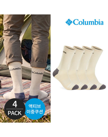 컬럼비아 남성 쿠션 딥컬러 등산 장목양말 4P_IV