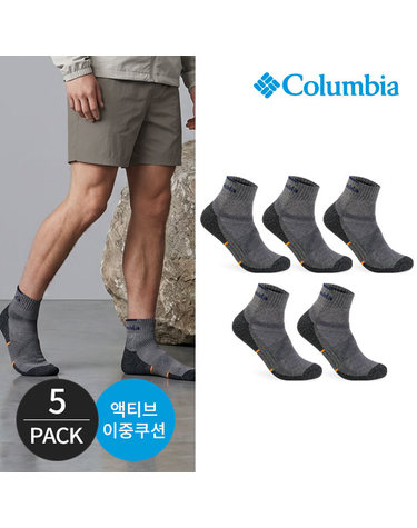 컬럼비아 남성 쿠션 발등조직 등산 발목양말 5P_DG