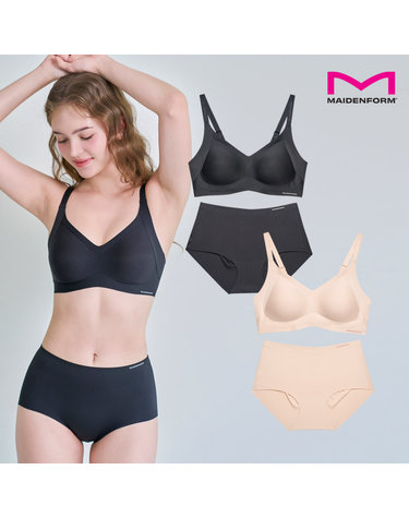 [메이든폼] 더블 서포트핏 브라팬티 4종세트 베이지+블랙 MFW5O1415_T