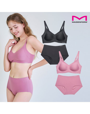 [메이든폼] 더블 서포트핏 브라팬티 4종세트 인디언핑크+블랙 MFW5O1315_T