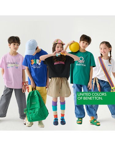 [베네통] 베네통키즈 26S/S 로고그래픽 반팔티셔츠 5종세트