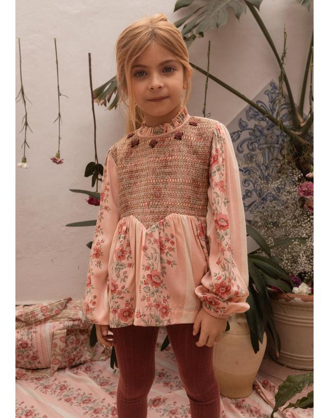 바챠 바챠 26FW 아동 블라우스 Blouse&Short dress AW26LEONT-DOUCDHIVPR 착용컷