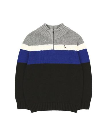 [보리보리] 헤지스키즈 하이넥 집업 스웨터 HUW11KP05M_BK