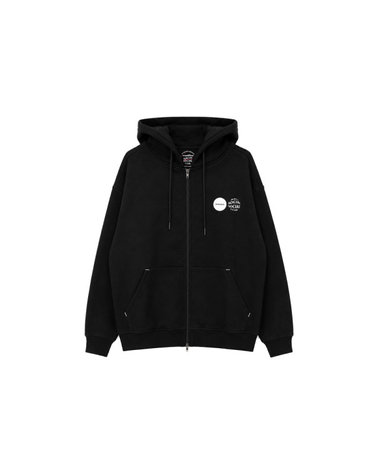 26SS 안티소셜소셜클럽X송지오 로고 프린트 메탈릭 액센트 후드집업 블랙 MI2TS751BK