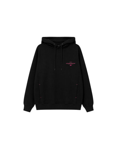 26SS 송지오X안티소셜소셜클럽 로고 프린트 메탈릭 액센트 후드티 블랙 MI2TS750BK