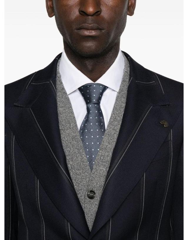 가브리엘파시니 [해외직구][A94]GABRIELE PASINI 53531374801 남성 점프수트 오버롤 GABRIELE PASINI GABRIELE PASINI Single Breasted Blue Pinstripe Suit 착용컷