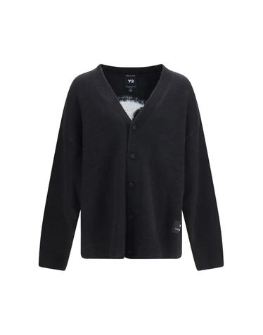 [해외직구][K68]요지야마모토 KR1121 BLACK 남성 니트 스웨터 가디건 Chito V neck Cardigan with graphic back