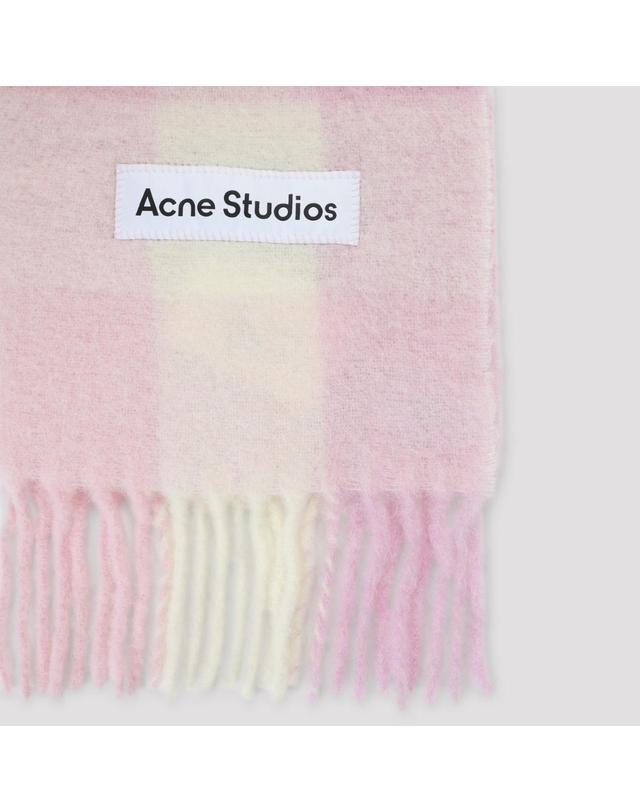 아크네스튜디오 [해외직구][D14]아크네 스튜디오 CA0084 DTL CANDY PINK WHITE PAL 남성 머플러 스카프 숄 Acne Studio Scarf 착용컷