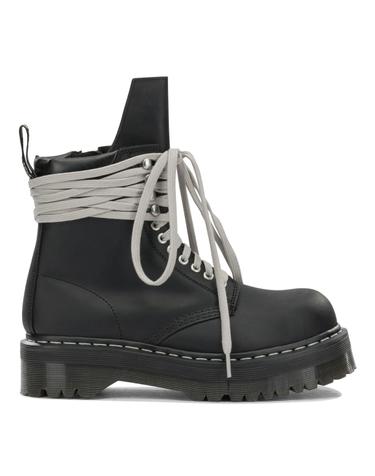 [해외직구][V90]릭오웬스 DM02F1813300109 남성 바이커부츠 첼시부츠 Rick Owens x Dr Martens Quad Sole Steel Zip Up Ankle Boots