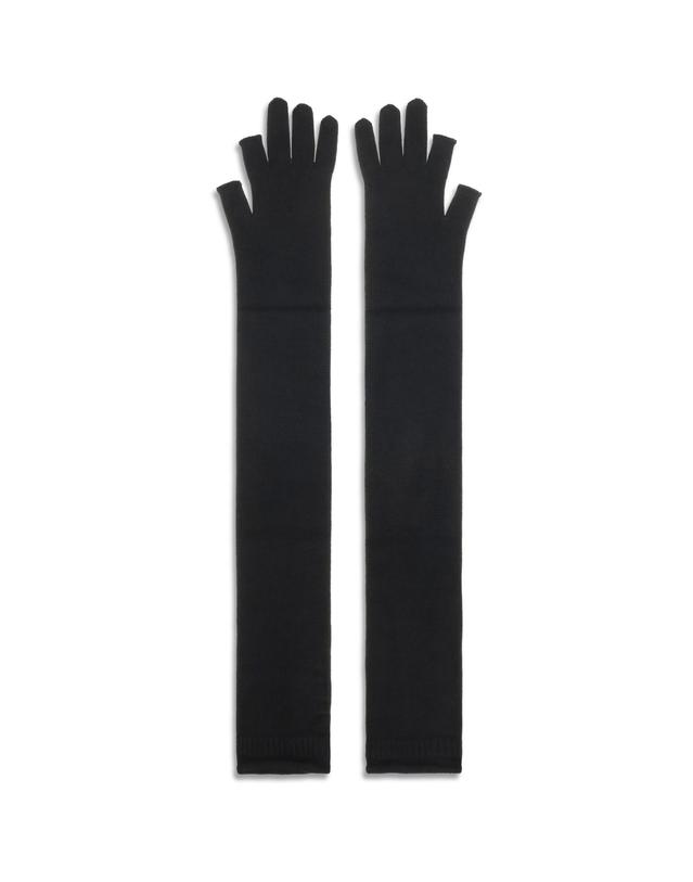 릭오웬스 [해외직구][K68]릭오웬스 RP02F5491WS 09 여성 장갑 글로브 니트 가죽 Long fingerless wool Gloves 착용컷