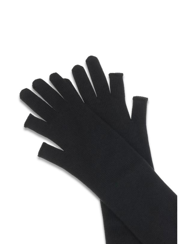 릭오웬스 [해외직구][K68]릭오웬스 RP02F5491WS 09 여성 장갑 글로브 니트 가죽 Long fingerless wool Gloves 착용컷